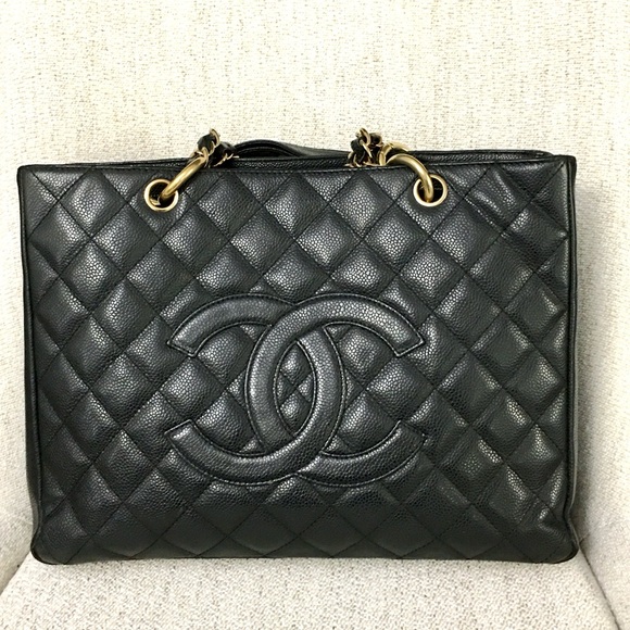 CHANEL Caviar Quilted Grand Shopping Tote GST tote bag black leather - Picture 5 of 16